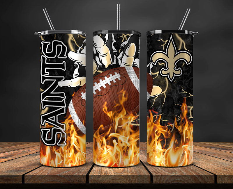 New Orleans Saints Tumbler Wrap, Fire Hand Tumbler Wrap , NFL Football 20oz LUJ- 26