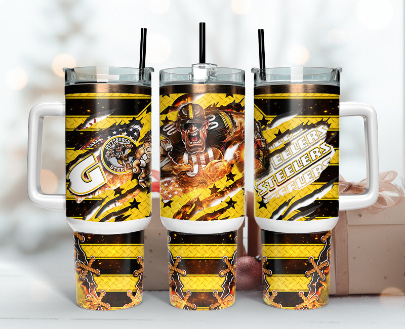 Pittsburgh Steelers Tumbler 40oz Png, 40oz Tumbler Skinny 27