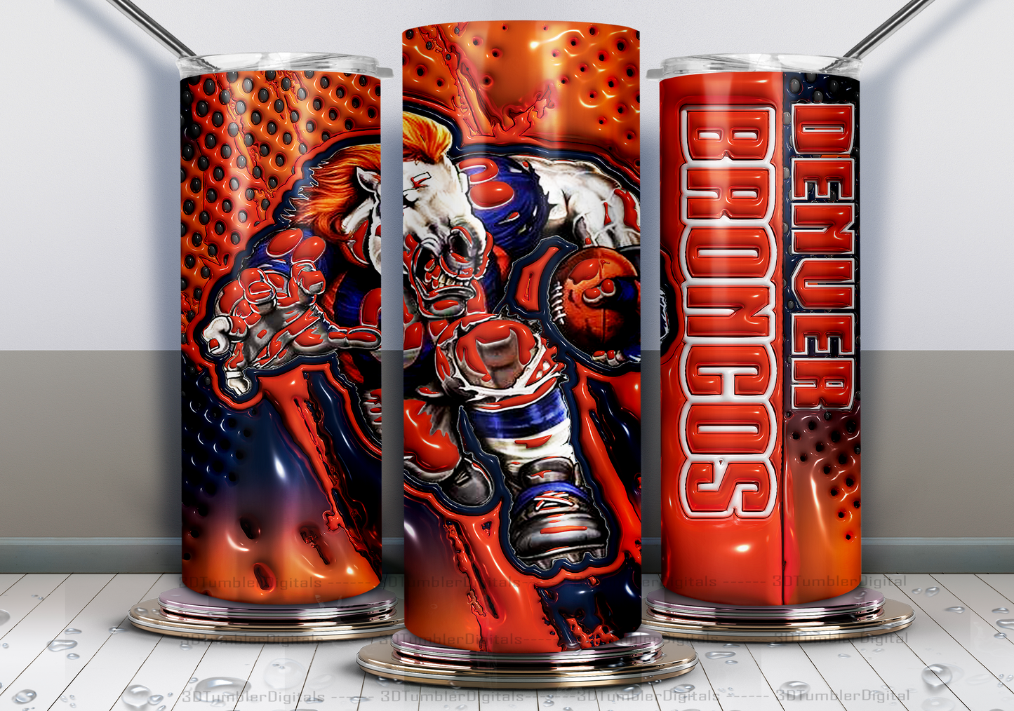 Broncos Tumbler 20oz , 3D Nfl Tumbler 20oz, Nfl Mascot Tumbler LUS- 27