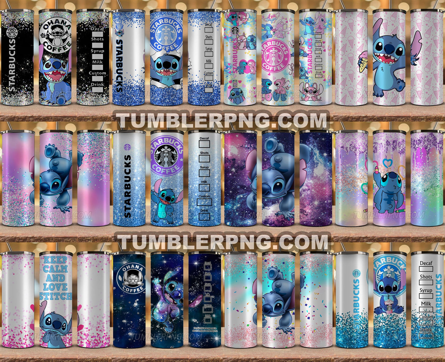Bundle Stitch Starbucks 20oz Tumbler Png,20 oz Skinny Tumbler Wraps, Stitch Tumbler Wrap 28