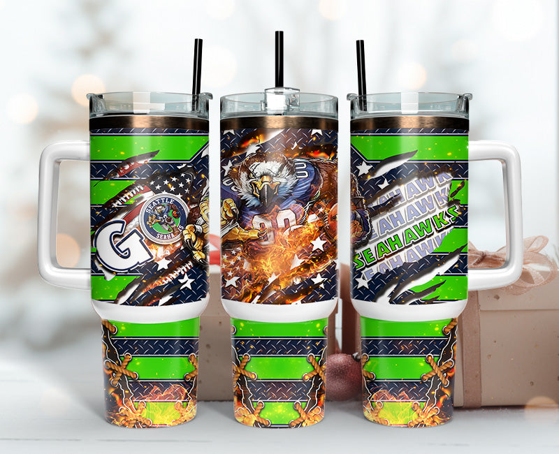 Seattle Seahawks Tumbler 40oz Png, 40oz Tumbler Skinny 29