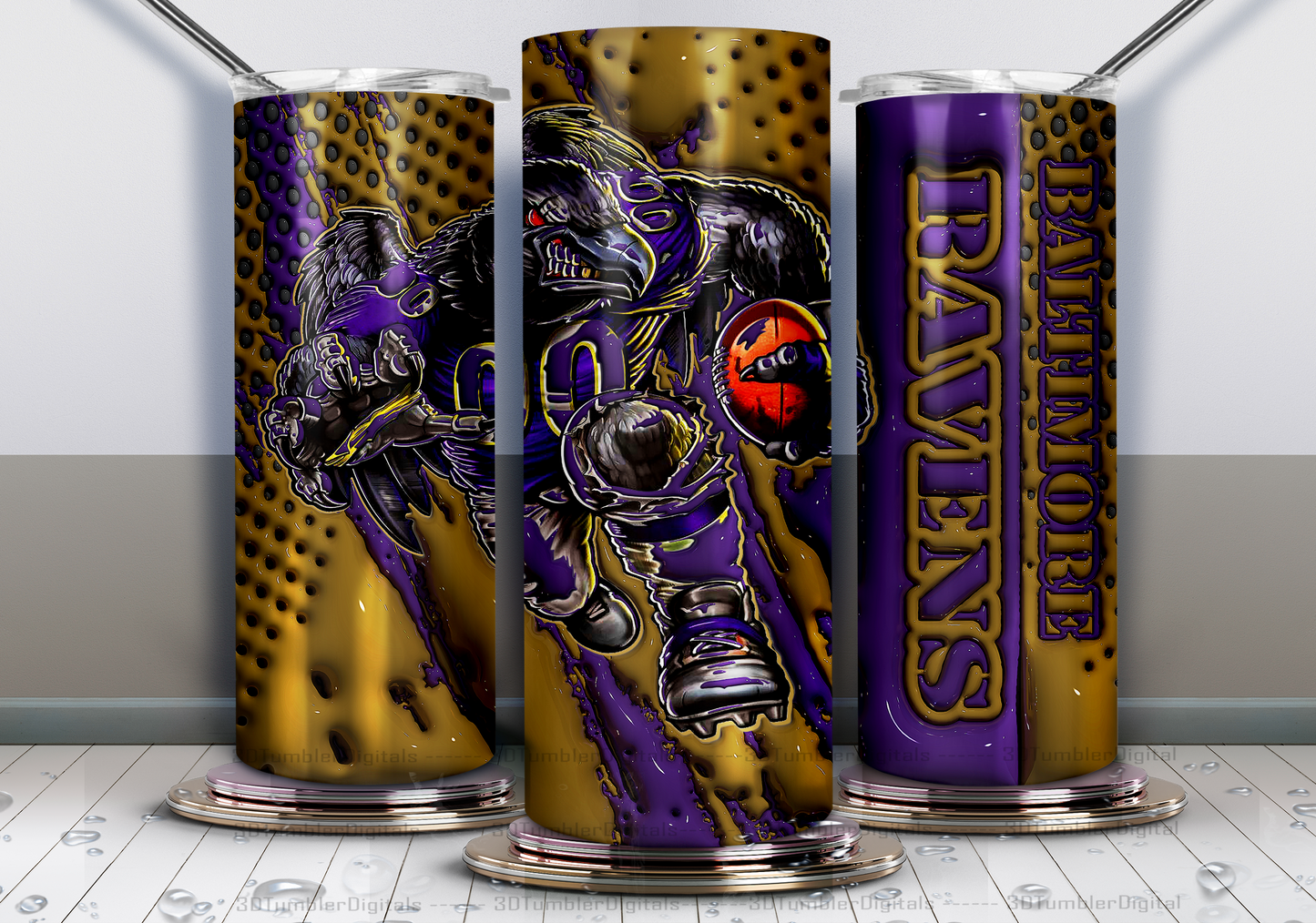 Ravens Tumbler 20oz , 3D Nfl Tumbler 20oz, Nfl Mascot Tumbler LUS- 02