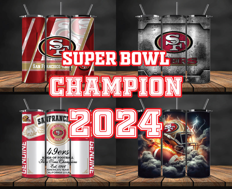 San Francisco 49ers Super Bowl Tumbler Png, Super Bowl 2024 Tumbler Wrap 02