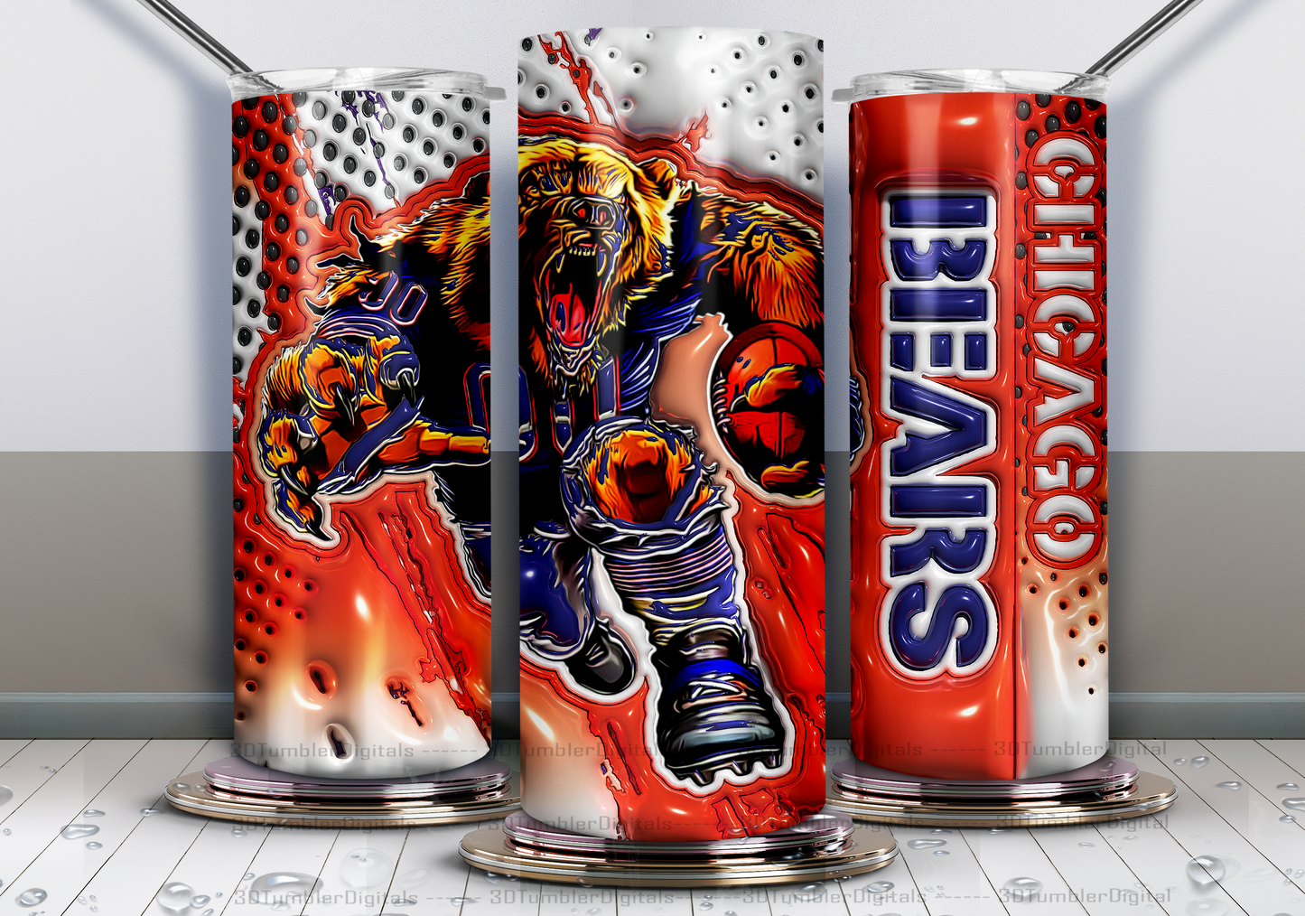 Bears Tumbler Wrap , 3D Nfl Tumbler Wrap, Nfl Mascot Tumbler 31