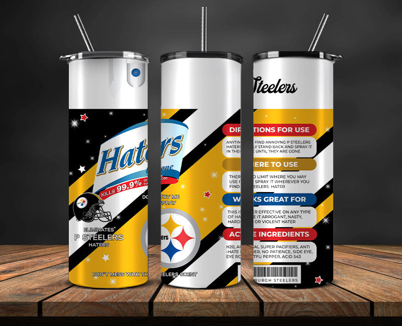 Pittsburgh Steelers Haters Be Gone Tumbler 20oz, NFL Football 20oz LUH -31