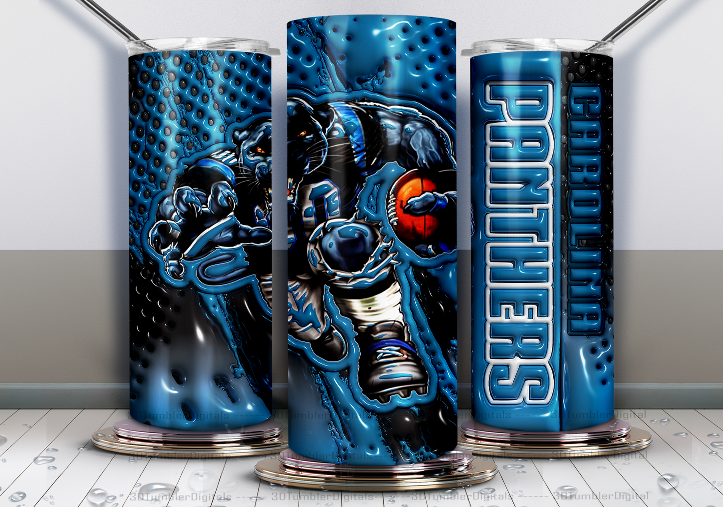 Panthers Tumbler Wrap , 3D Nfl Tumbler Wrap, Nfl Mascot Tumbler 32