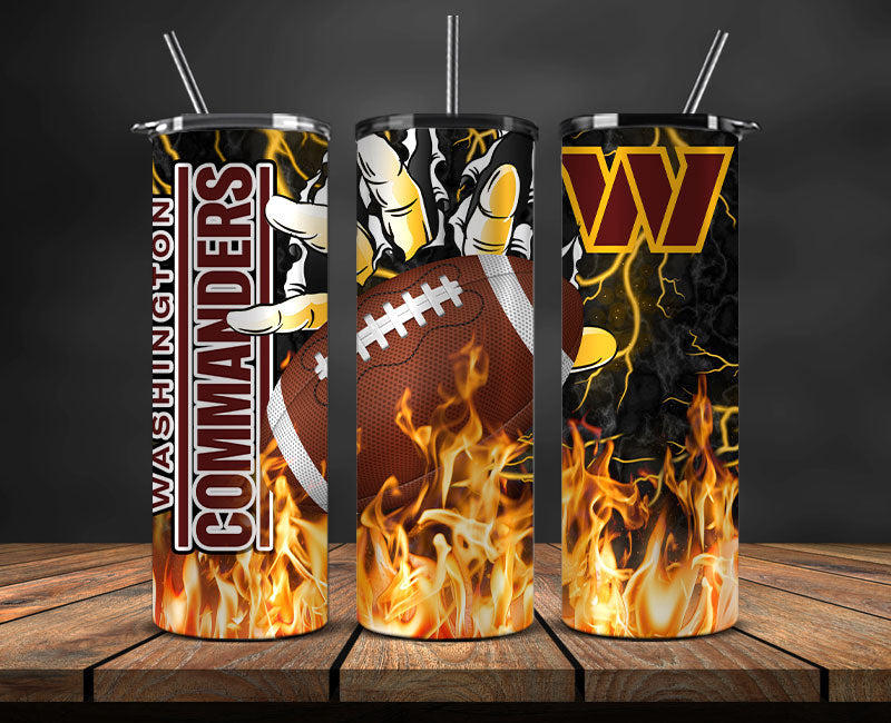 Washington Commanders Tumbler Wrap, Fire Hand Tumbler Wrap , NFL Football 20oz LUJ- 32