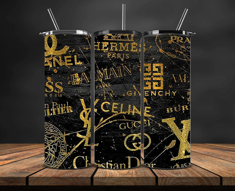 Chanel Tumbler Wrap, Gucci Tumbler Png, LV Logo, Luxury Tumbler Wraps, Logo Fashion Design 33