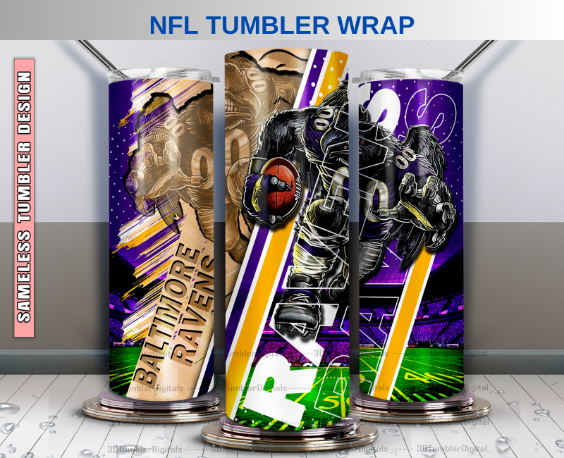 Ravens Tumbler 20oz , Nfl Wood Mascot Tumbler 20oz, Nfl Mascot Tumbler LUS-34
