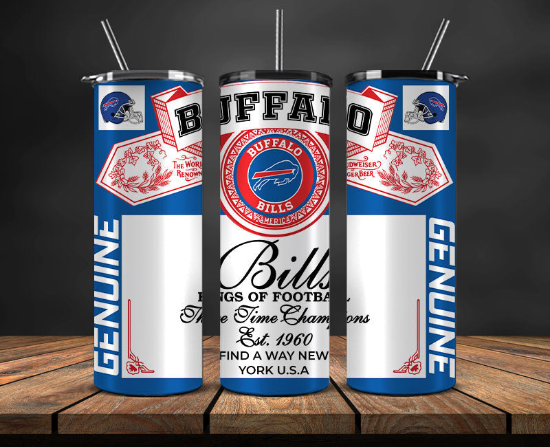 Buffalo Bills Tumbler Wrap,Vintage Budweise Tumbler Wrap , NFL Football 20oz LUJ- 36