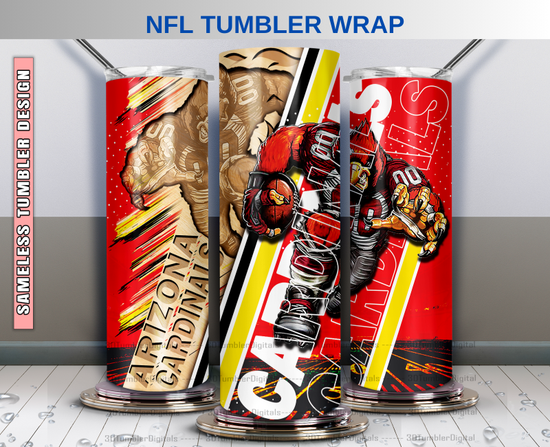 Cardinals Tumbler 20oz , Nfl Wood Mascot Tumbler 20oz, Nfl Mascot Tumbler LUS-36