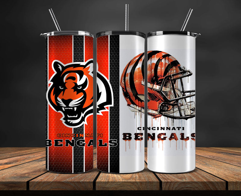Cincinnati Bengals Tumbler Wrap, NFL Logo Tumbler Png, NFL Design Png-37