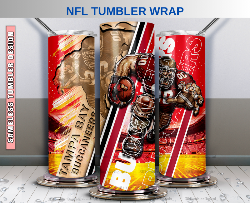 Tampa Bay Buccaneerss Tumbler 20oz , Nfl Wood Mascot Tumbler 20oz, Nfl Mascot Tumbler LUS-39
