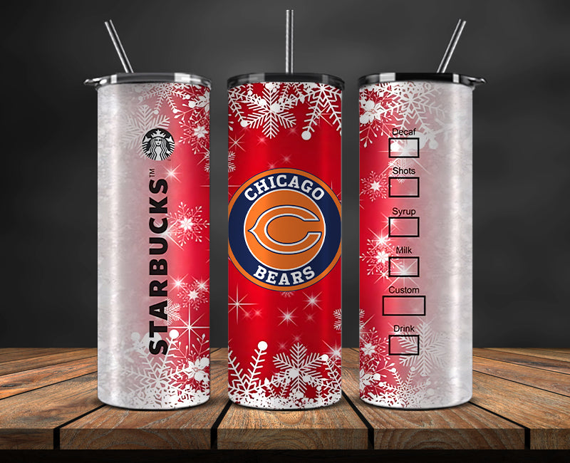 Chicago Bears Christmas Tumbler 20oz,NFL Merry Christmas 20oz, NFL Christmas Tumbler 20oz 39