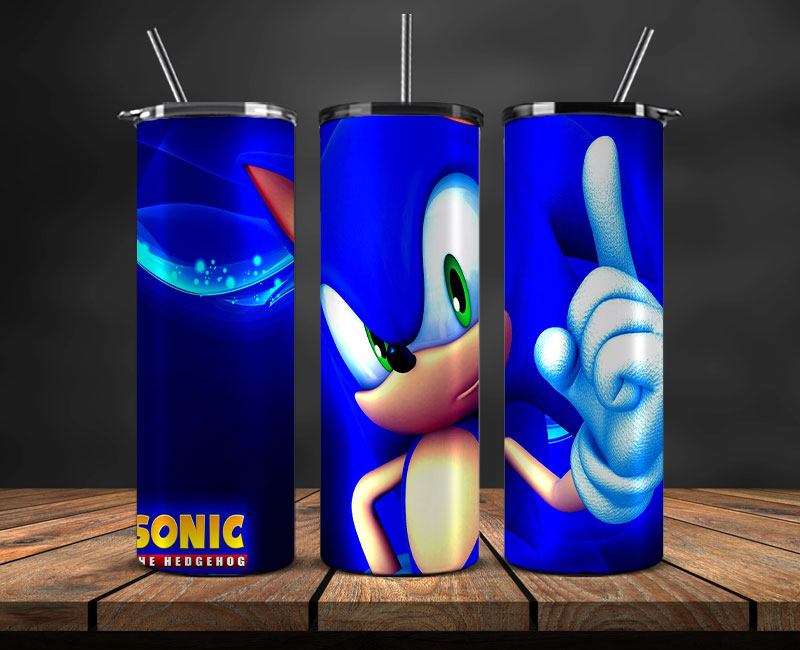 Sonic Tumbler 20oz Png, The Hedgehog Tumbler Wrap, Tumbler Wrap ,Sonic Tumbler Wrap 03