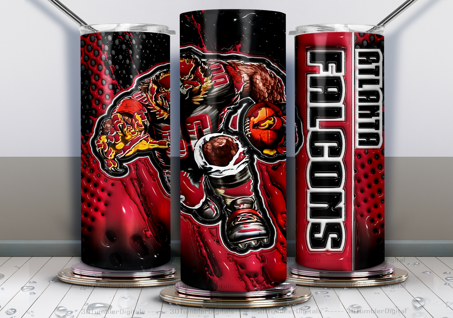Falcons Tumbler 20oz , 3D Nfl Tumbler 20oz, Nfl Mascot Tumbler LUS- 03