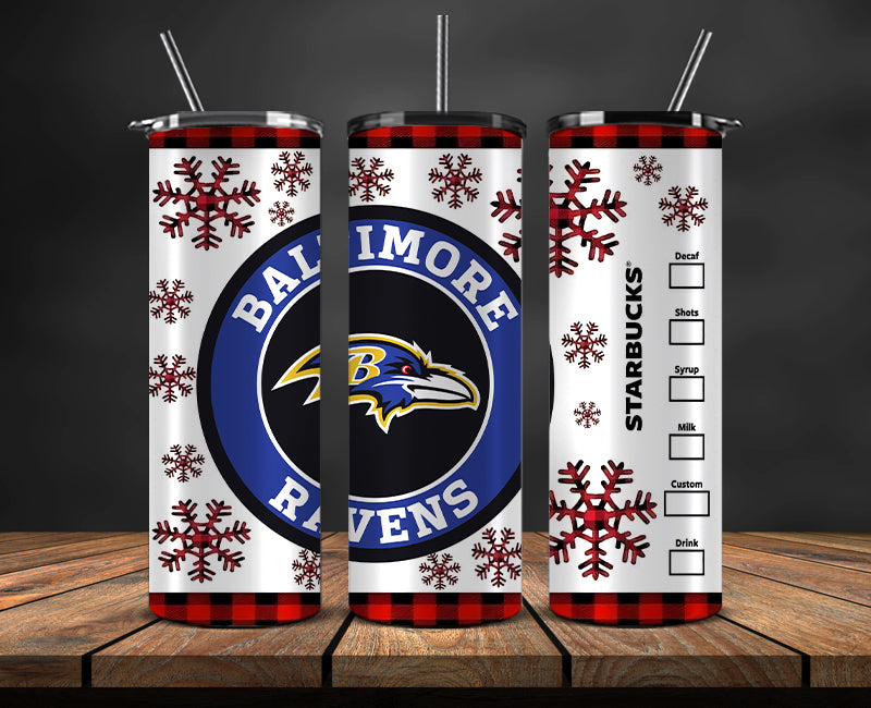 Baltimore Ravens Christmas Tumbler 20oz,NFL Merry Christmas 20oz, NFL Christmas Tumbler 20oz 03