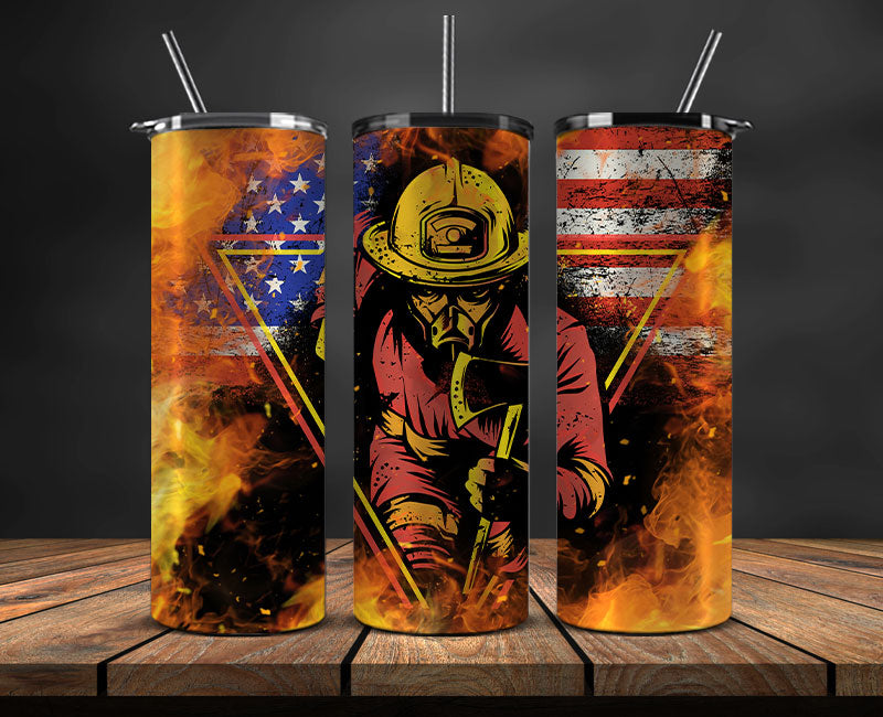 Firefighter Tumbler Wrap , Fire Rescue Fireman 03