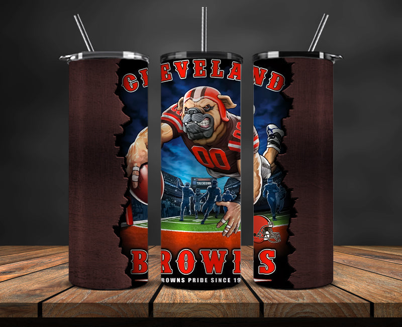 Cleveland Browns Tumbler, BrownsLogo Tumbler 20oz ,NFL Season 2023 LUF- 40