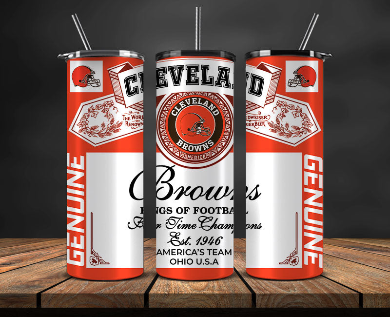 Cleveland Browns Tumbler Wrap,Vintage Budweise Tumbler Wrap , NFL Football 20oz LUJ- 41