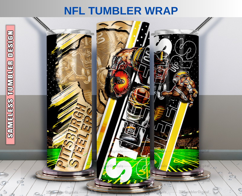 Steelers Tumbler 20oz , Nfl Wood Mascot Tumbler 20oz, Nfl Mascot Tumbler LUS-42