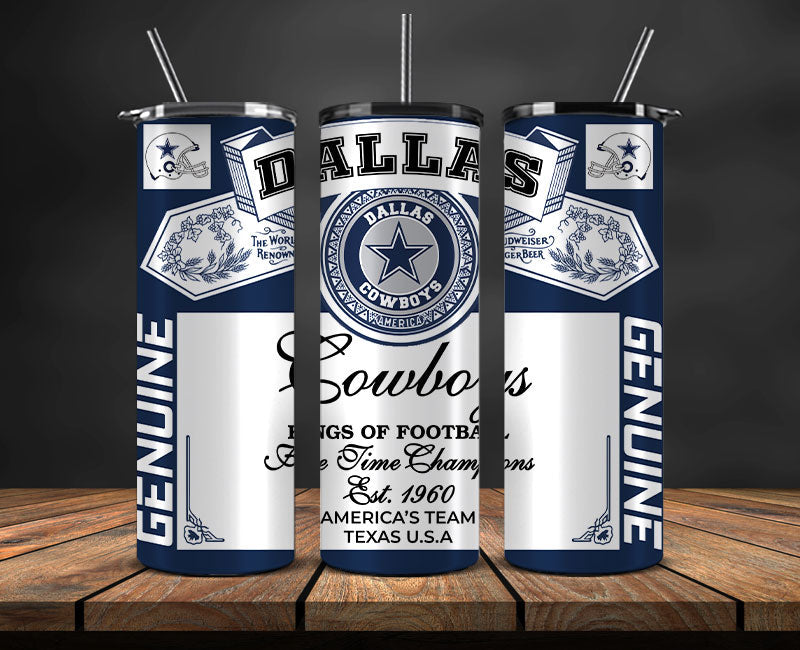 Dallas Cowboys Tumbler Wrap,Vintage Budweise Tumbler Wrap , NFL Football 20oz LUJ- 42