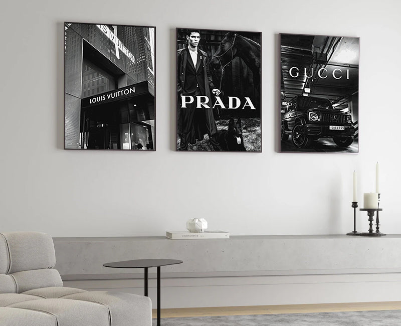Louis Prada Gucci Fashion Print Luxury Design Wall Art 