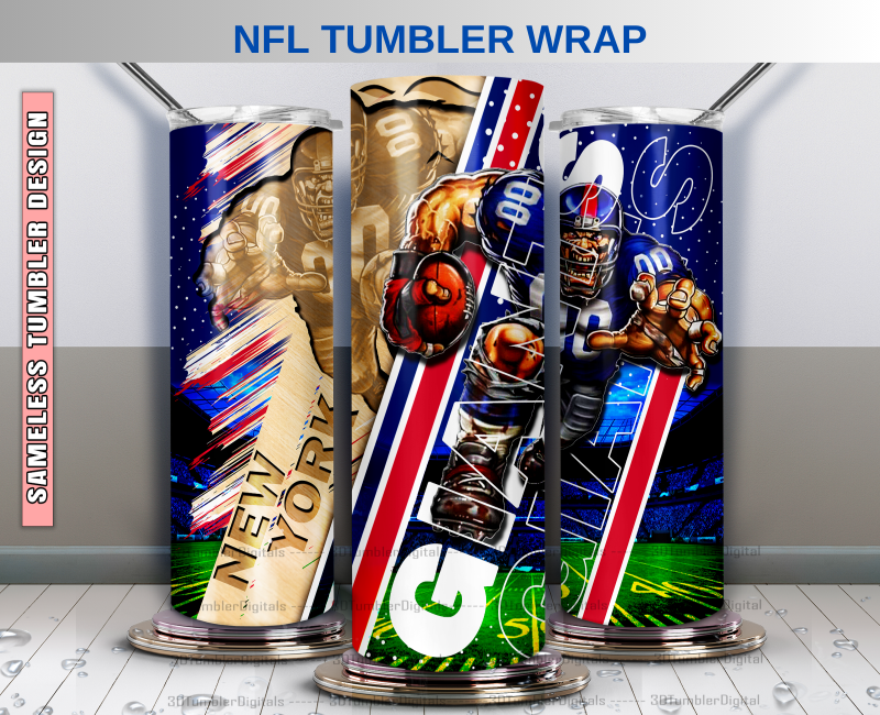 NY Giants Tumbler 20oz , Nfl Wood Mascot Tumbler 20oz, Nfl Mascot Tumbler LUS-45
