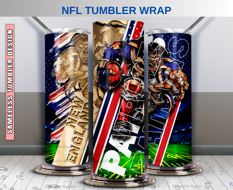 Patriots Tumbler 20oz , Nfl Wood Mascot Tumbler 20oz, Nfl Mascot Tumbler LUS-47