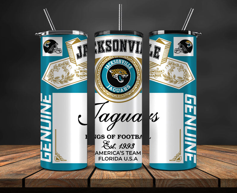 Jacksonville Jaguars Tumbler Wrap,Vintage Budweise Tumbler Wrap , NFL Football 20oz LUJ- 48