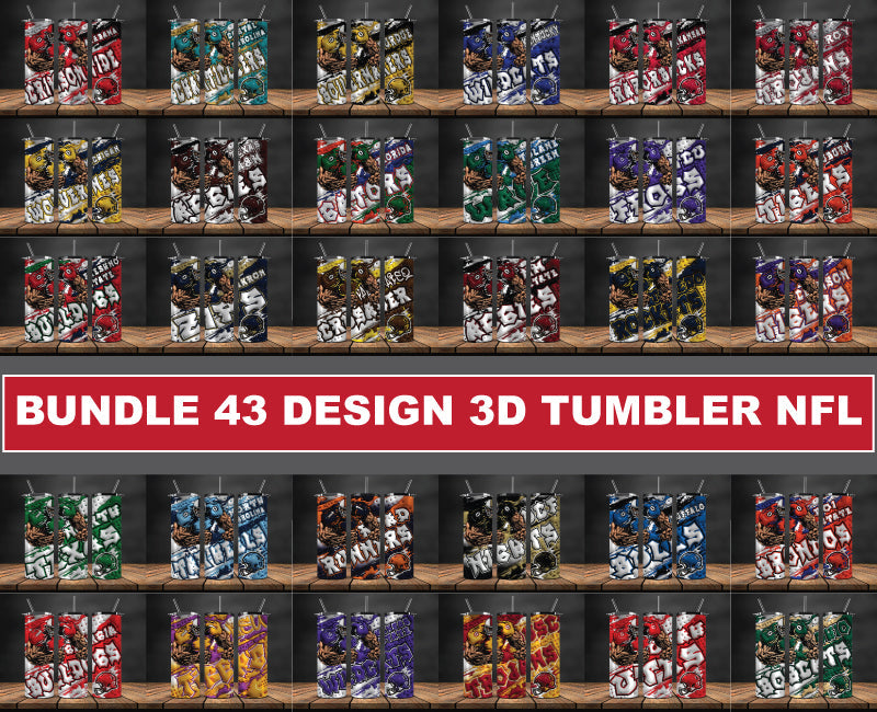 Bundle NFL Logo Tumbler Wrap, Bundle Sport Tumbler 04