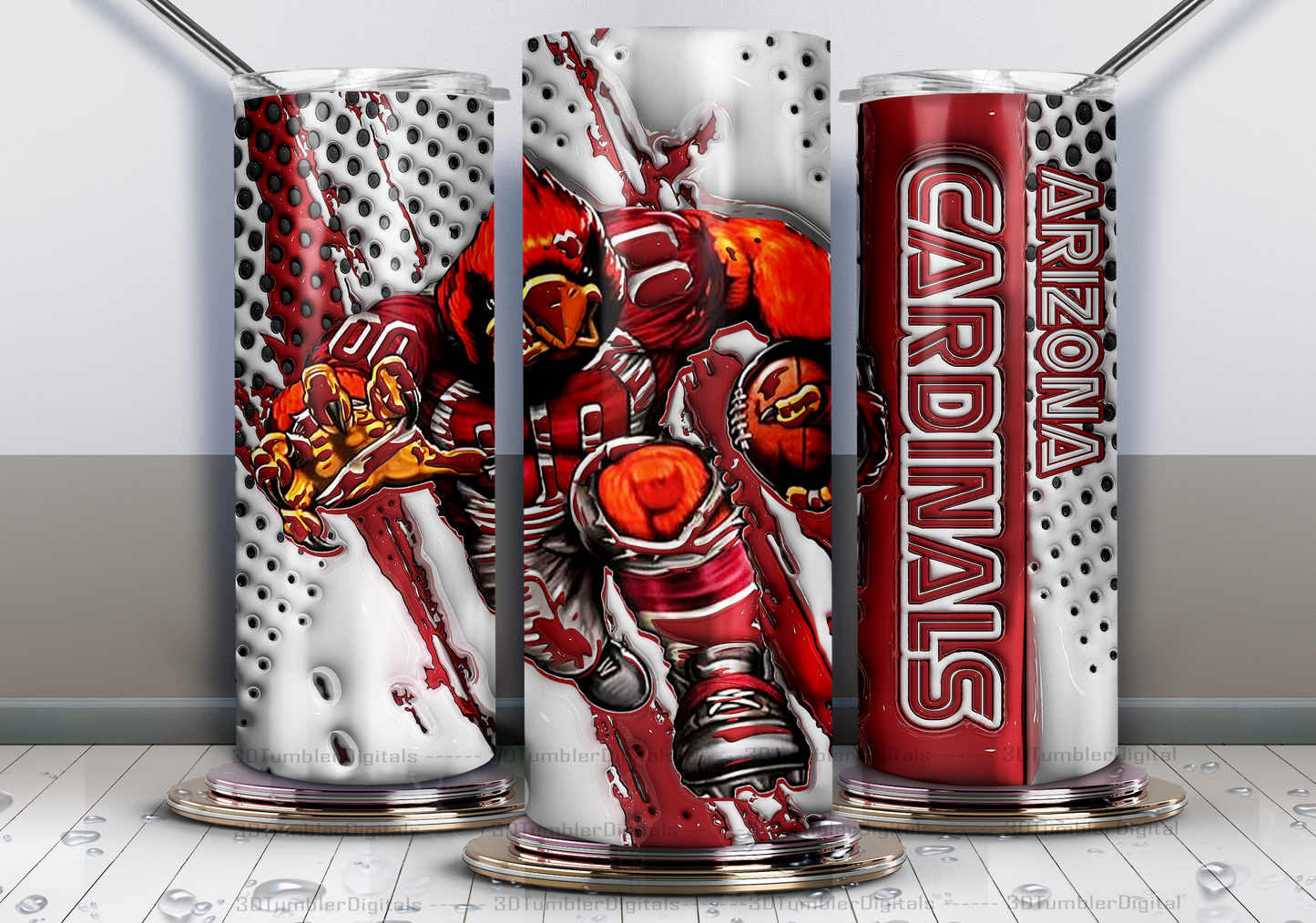 Cardinals Tumbler 20oz , 3D Nfl Tumbler 20oz, Nfl Mascot Tumbler LUS- 04