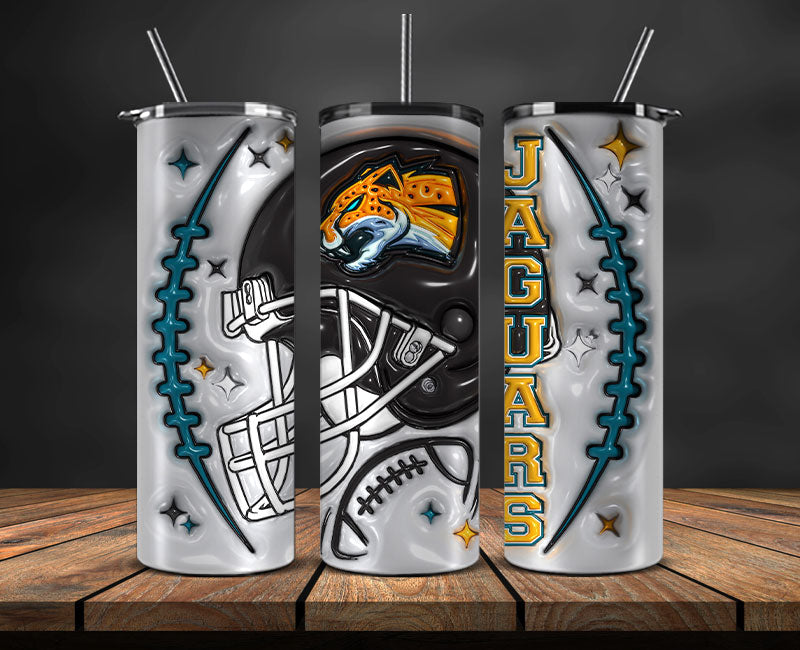Jacksonville Jaguars Inflated Puffy Tumbler 20oz , NFL Football 20oz LUH -50