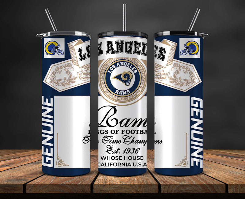 Los Angeles Rams Tumbler Wrap,Vintage Budweise Tumbler Wrap , NFL Football 20oz LUJ- 51