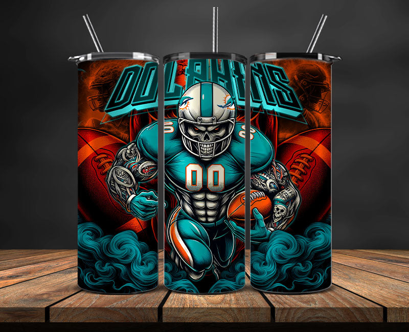 Miami Dolphins Tumbler Wrap, NFL Tumbler By AI, AI Tumbler Wrap 52