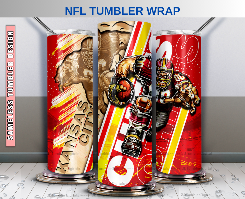 Kansas City Tumbler 20oz , Nfl Wood Mascot Tumbler 20oz, Nfl Mascot Tumbler LUS-53