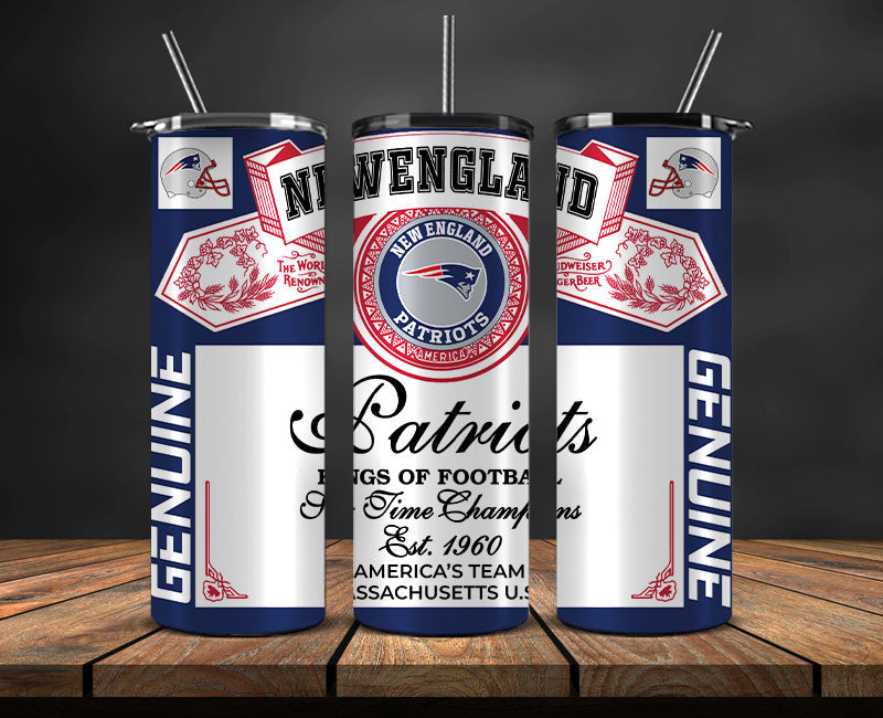 New England Patriots Tumbler Wrap,Vintage Budweise Tumbler Wrap , NFL Football 20oz LUJ- 54