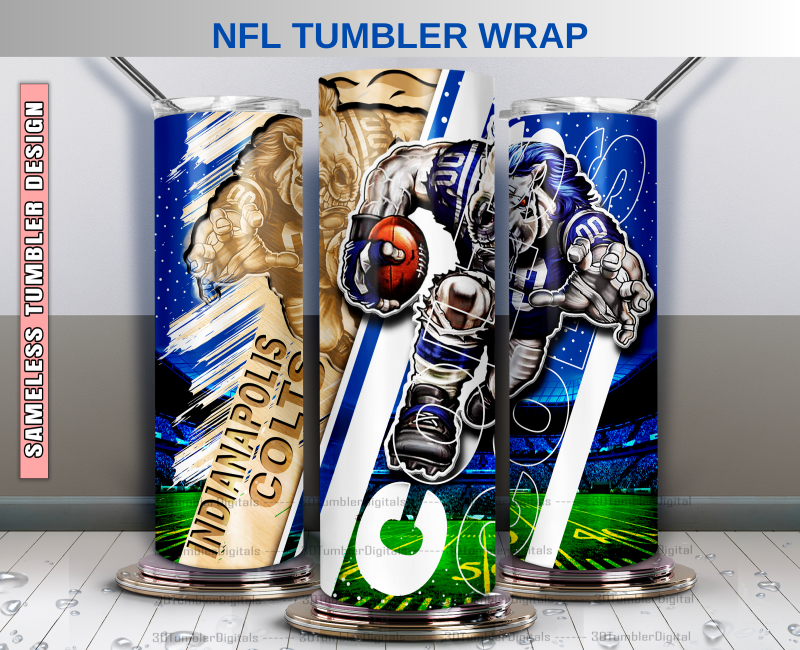 Colts Tumbler 20oz , Nfl Wood Mascot Tumbler 20oz, Nfl Mascot Tumbler LUS-55
