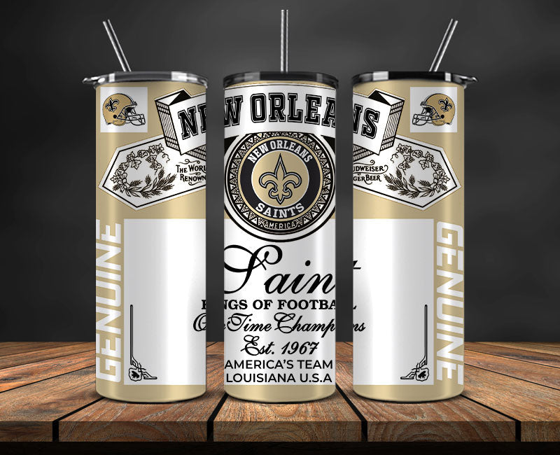 New Orleans Saints Tumbler Wrap,Vintage Budweise Tumbler Wrap , NFL Football 20oz LUJ- 55