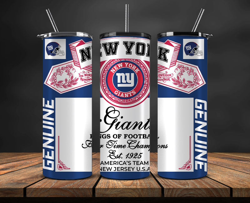 New York Giants Tumbler Wrap,Vintage Budweise Tumbler Wrap , NFL Football 20oz LUJ- 56