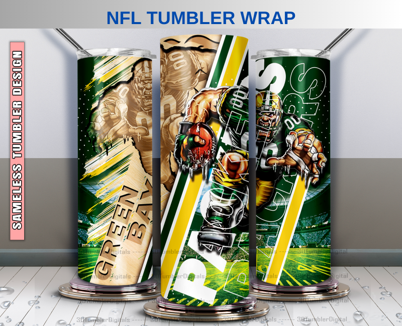 Packers Tumbler 20oz , Nfl Wood Mascot Tumbler 20oz, Nfl Mascot Tumbler LUS-57