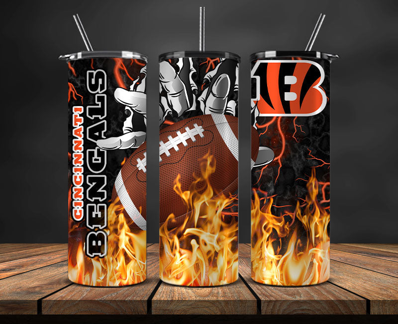 Cincinnati Bengals Tumbler Wrap, Fire Hand Tumbler Wrap , NFL Football 20oz LUJ- 05