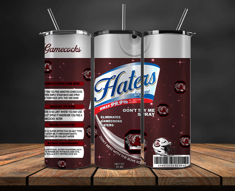 Gamecocks Haters BeGone Tumbler Wrap, College Haters BeGone Tumbler Png 05