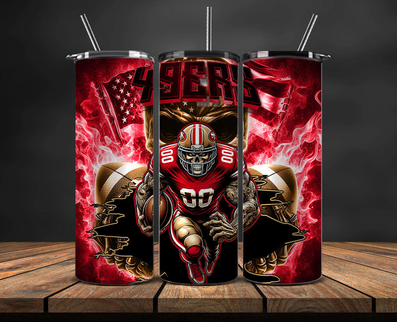 San Francisco 49ers Fire Tumbler Wraps,NFL Tumbler By AI, AI Tumbler Design 60