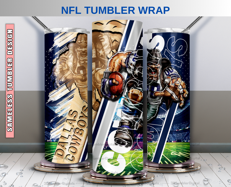 Cowboys Tumbler 20oz , Nfl Wood Mascot Tumbler 20oz, Nfl Mascot Tumbler LUS-60