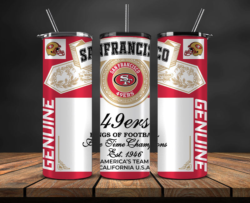 San Francisco 49ers Tumbler Wrap,Vintage Budweise Tumbler Wrap , NFL Football 20oz LUJ- 61