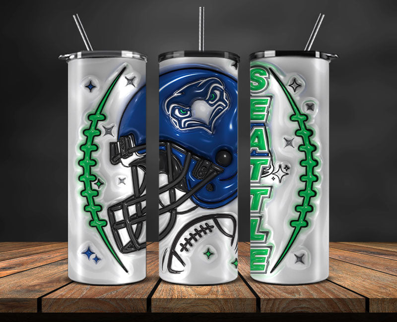 Seattle Seahawks Inflated Puffy Tumbler 20oz , NFL Football 20oz LUH -61