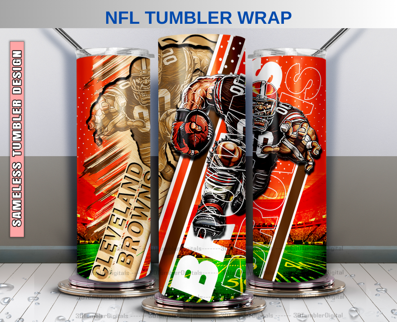 Browns Tumbler 20oz , Nfl Wood Mascot Tumbler 20oz, Nfl Mascot Tumbler LUS-61