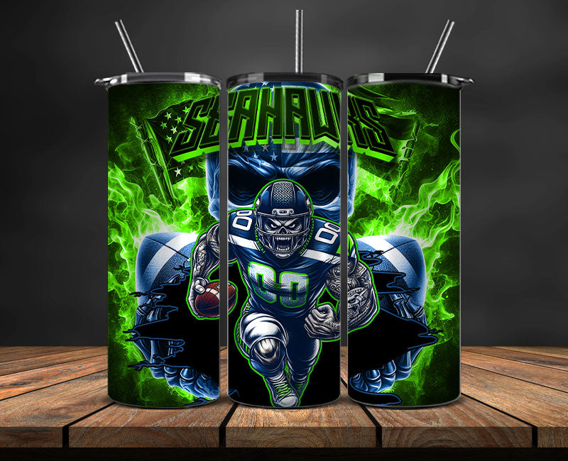 Seattle Seahawks Fire Tumbler Wraps,NFL Tumbler By AI, AI Tumbler Design 61