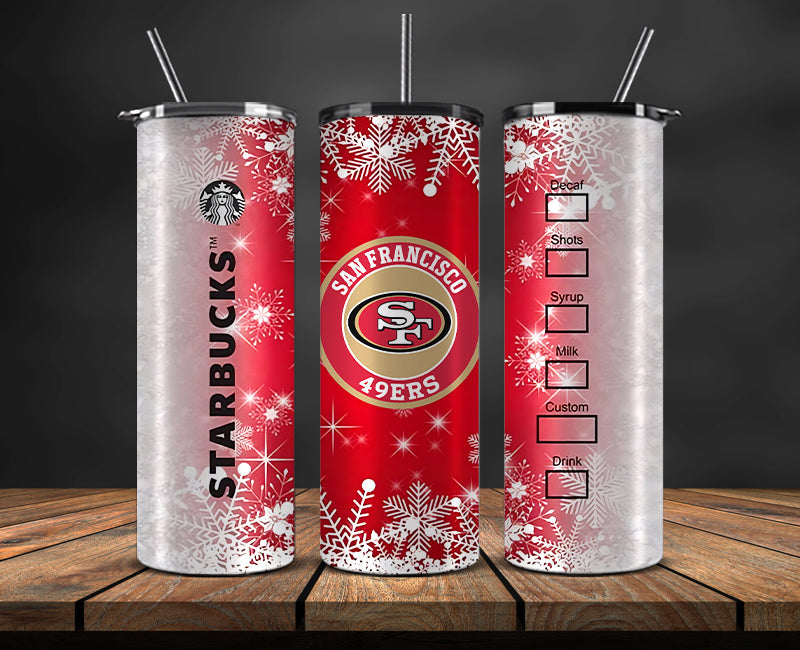 San Francisco 49ers Christmas Tumbler 20oz,NFL Merry Christmas 20oz, NFL Christmas Tumbler 20oz 61